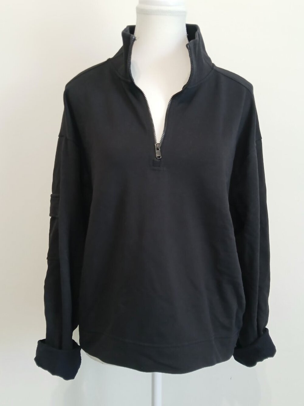 Athleta 1/4 Zip Retroterry Pullover Sweatshirt Size Medium - Picture 3 of 8